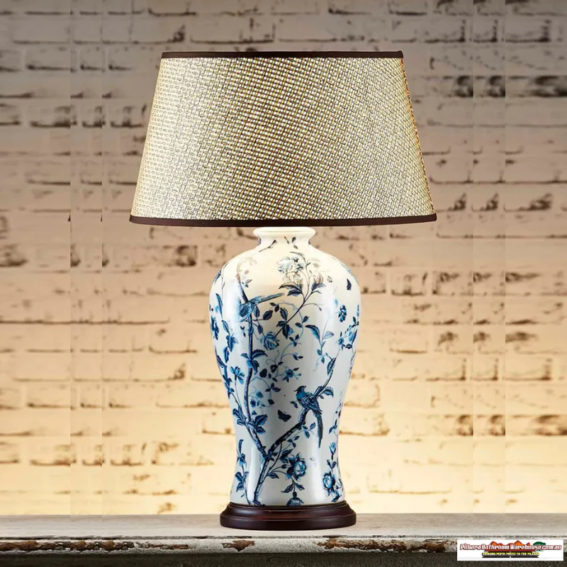 Ashleigh Ceramic Table Lamp Base in Blue and White