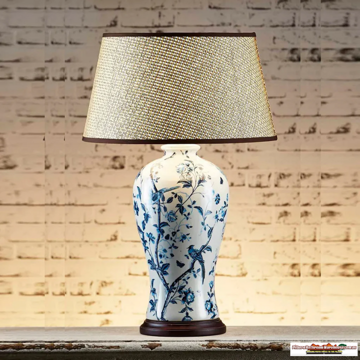 Ashleigh Ceramic Table Lamp Base in Blue and White