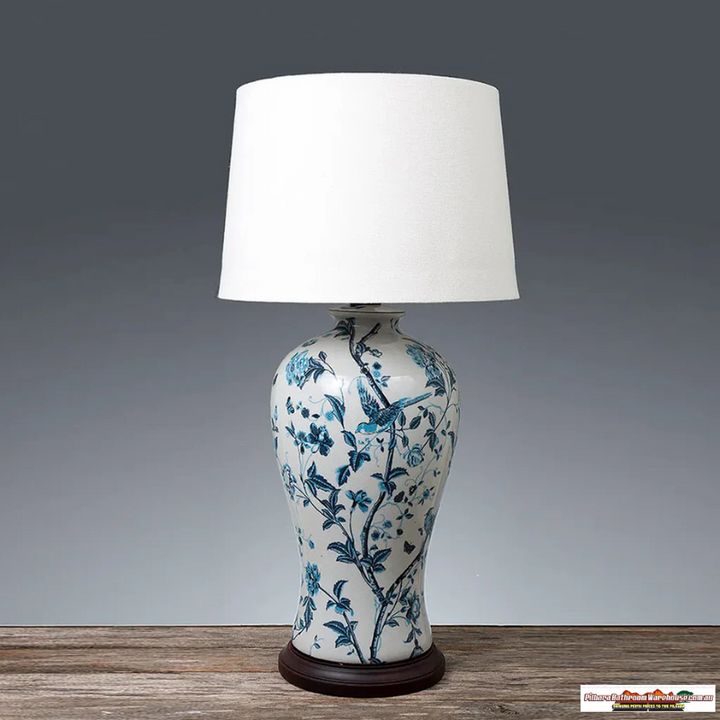 Ashleigh Ceramic Table Lamp Base in Blue and White