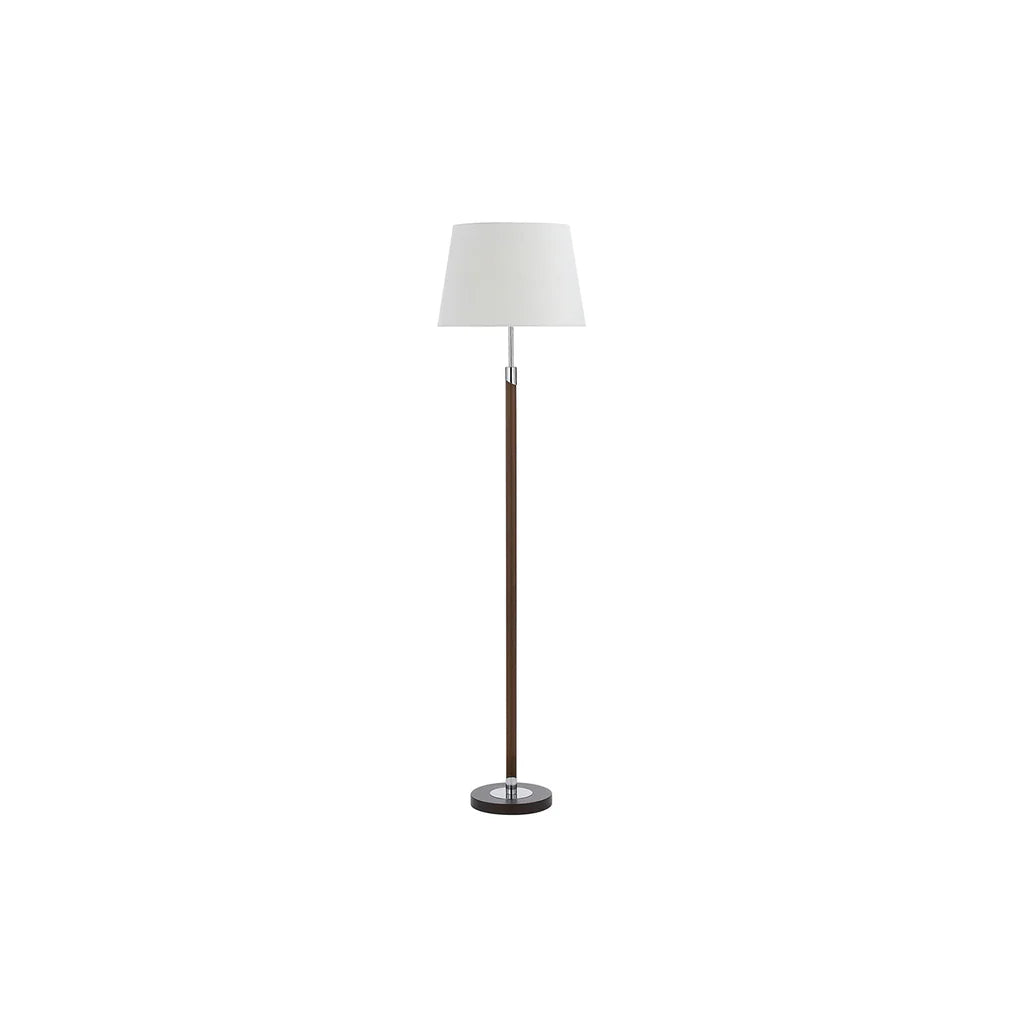 Traditional Timber Look Floor Lamp in Teak or Walnut