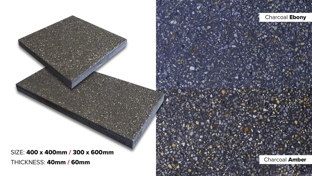 Charcoal Exposed Aggregate 400X400 (per m2)