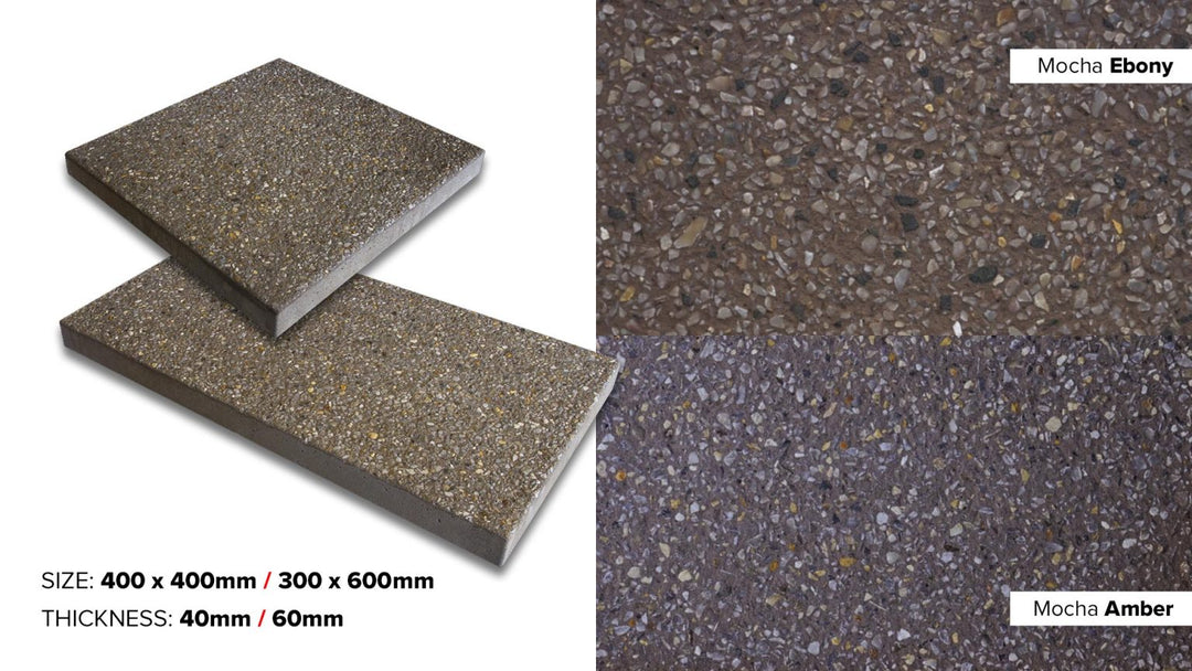 Mocha Exposed Aggregate Paver 400X400 (per m2)