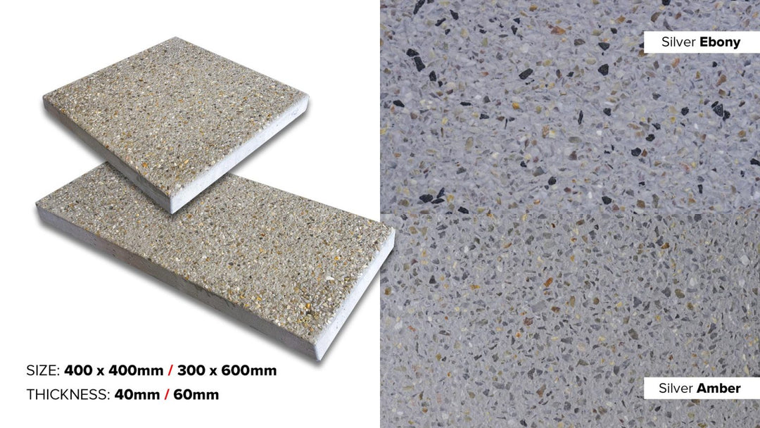 Silver Exposed Aggregate Paver 400X400 (per m2)