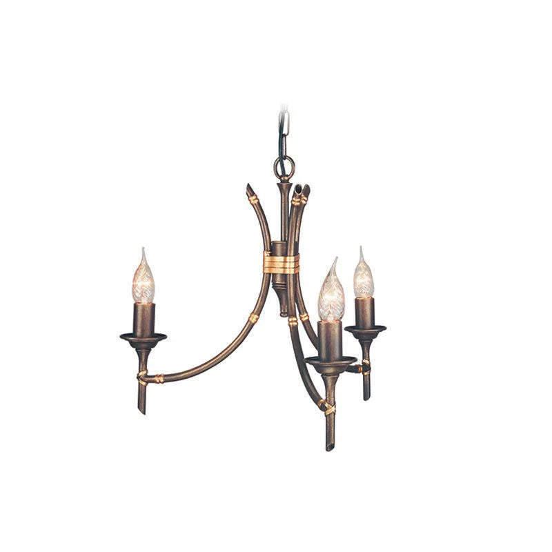 Bamboo 3Lt/5Lt/8Lt Chandelier E14 in Bronze Patina Elstead Lighting -ELS.BB-BRZ-PATINA