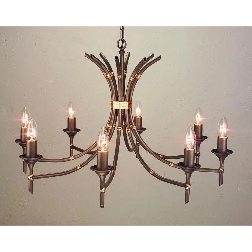 Bamboo 3Lt/5Lt/8Lt Chandelier E14 in Bronze Patina Elstead Lighting -ELS.BB-BRZ-PATINA