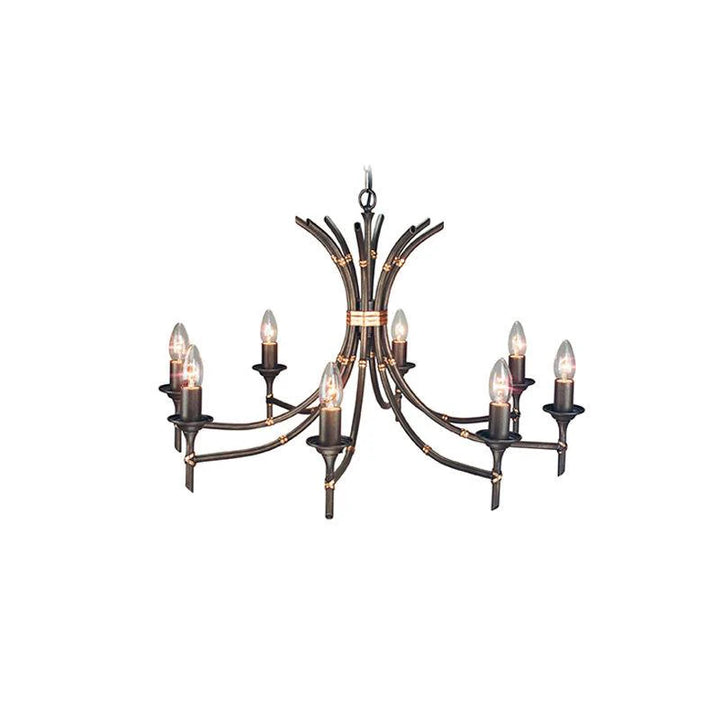 Bamboo 3Lt/5Lt/8Lt Chandelier E14 in Bronze Patina Elstead Lighting -ELS.BB-BRZ-PATINA