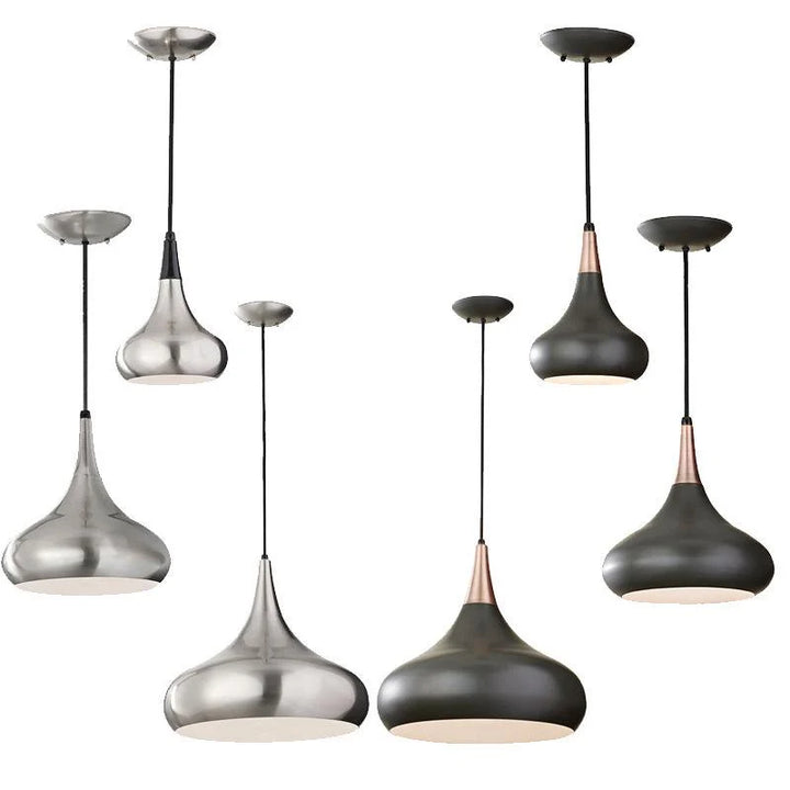 Beso Small/Medium/Large Pendant Light E27 in Brushed Steel/Dark Bronze Elstead Lighting - ELS.FE-BESO-P