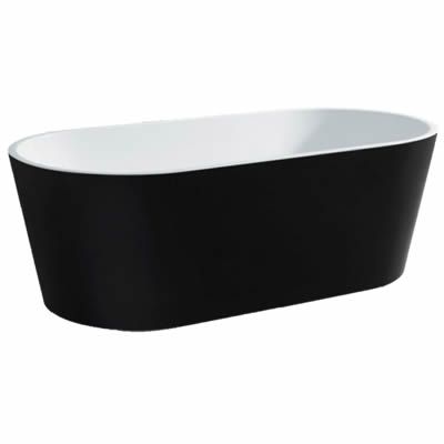 Bath Galaxy 170cm Oval Free Standing White/Black
