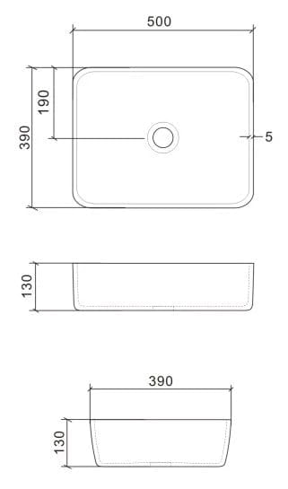 Blink Rectangle Above Counter Basin