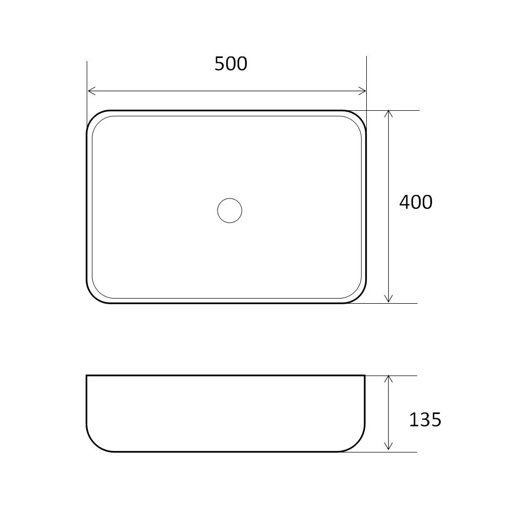 Blink Rectangle Basin- Matte Black