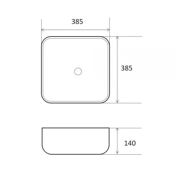 Blink Square Basin – Matte Black Vitreous China