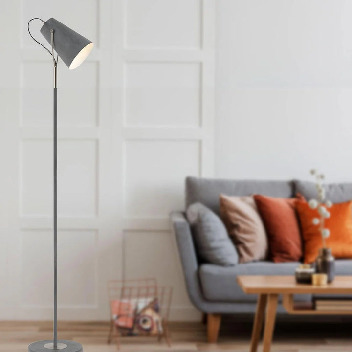 Modern Chic Floor Lamp in Concrete/Nickel