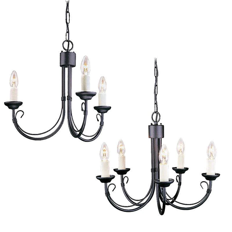 Chartwell 3Lt/5Lt Chandelier E14 in Black Elstead Lighting - ELS.CH3-BLACK, ELS.CH5-BLACK