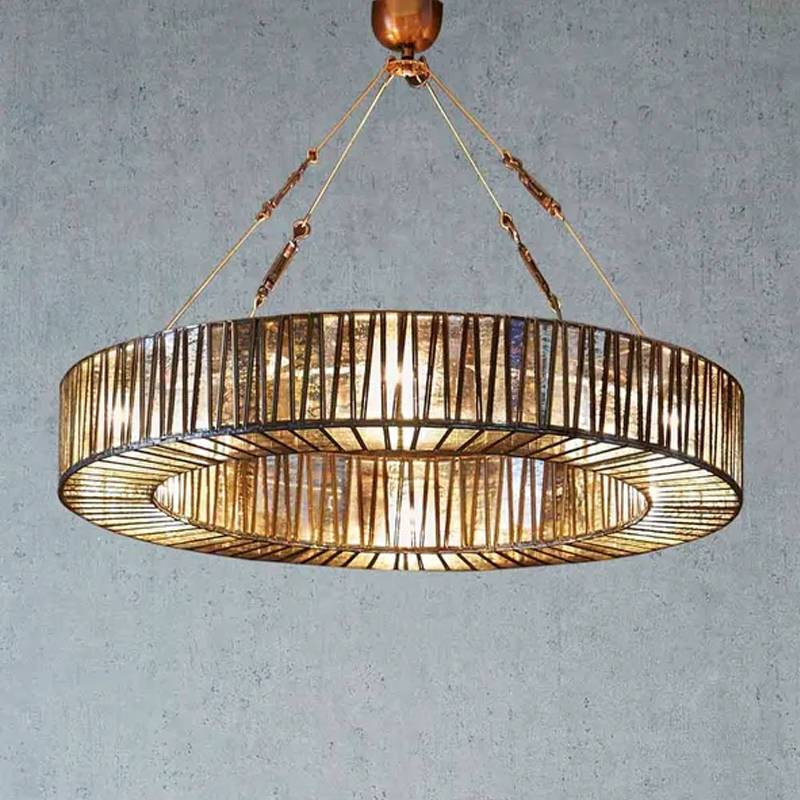 Chelton Glass Ring Hanging Lamp Chandelier 6 Light