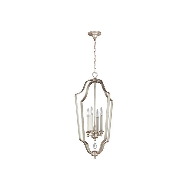 DeWitt 4lt Foyer Chandelier E14 in Sunrise Silver Elstead Lighting - ELS.FE-DEWITT-4P