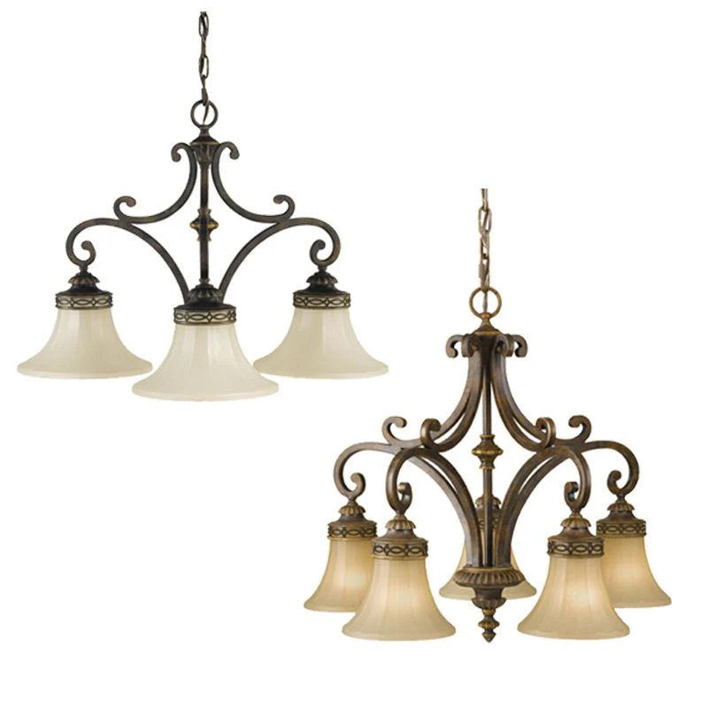 Drawing Room 3LT/5LT Chandelier E27 in Walnut Elstead Lighting - ELS.FE-DRAWING-ROOM