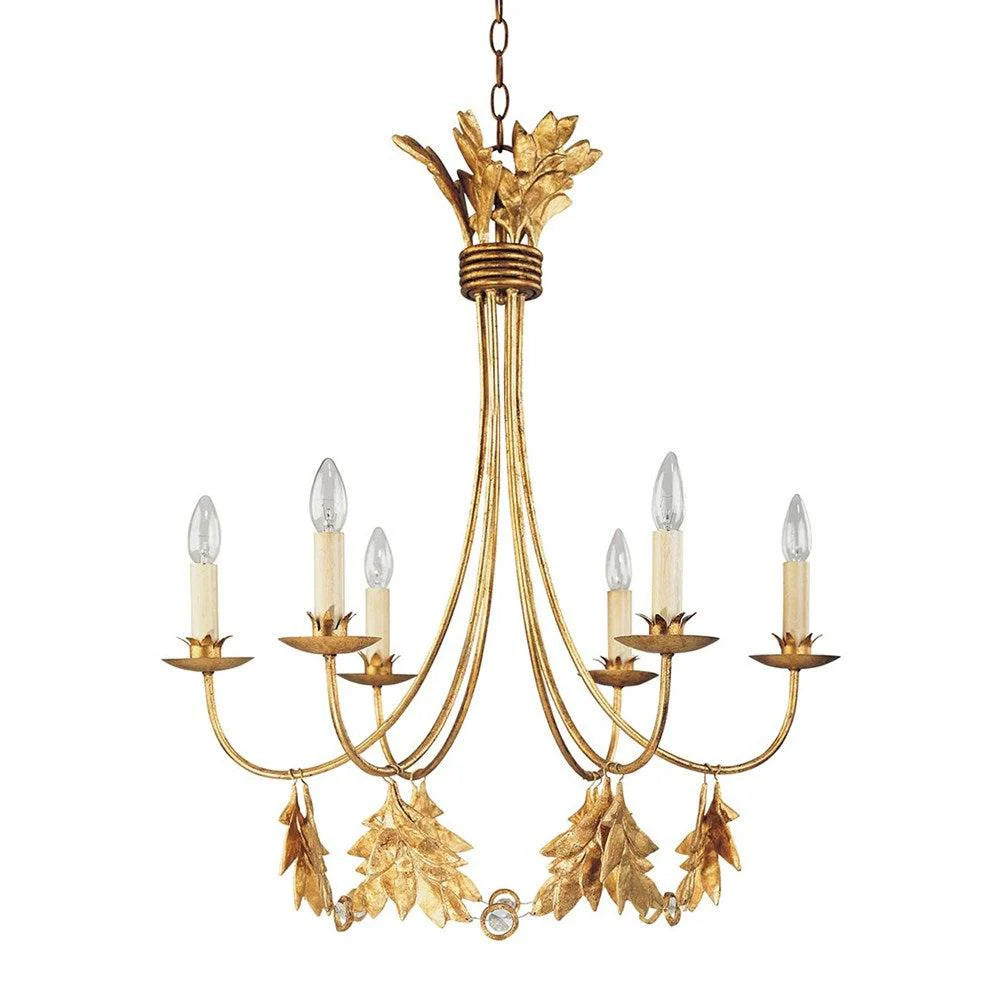 Sweet Olive Chandelier 6Lt Gilded Gold