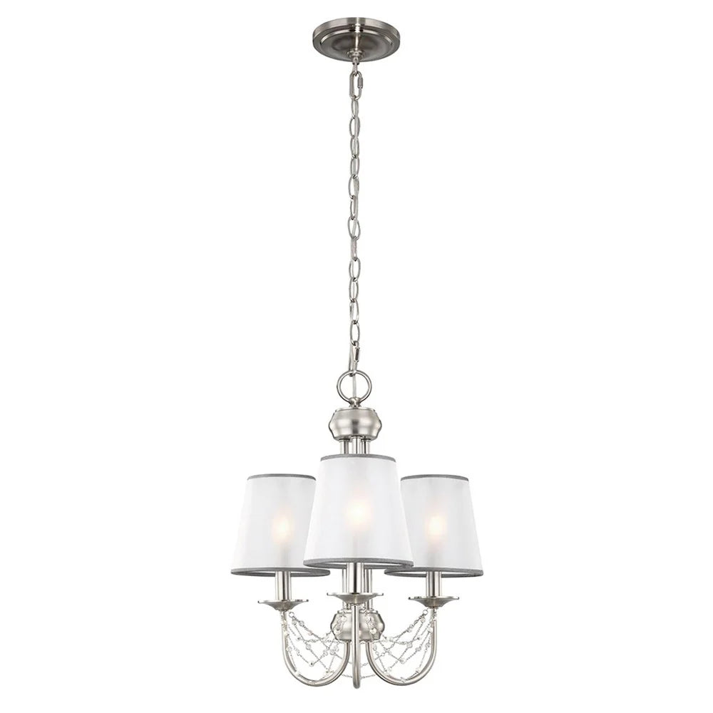 Feiss Aveline Chandelier 3Lt Brushed Steel