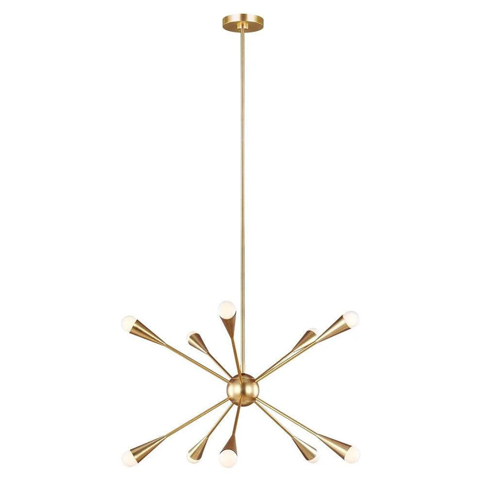 Jax LED Chandelier 10Lt 30w Burnished Brass, Midnight Black, Polished Nickel