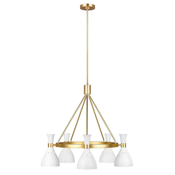 Joan Chandelier 5Lt Midnight Black/Burnished Brass, Matt