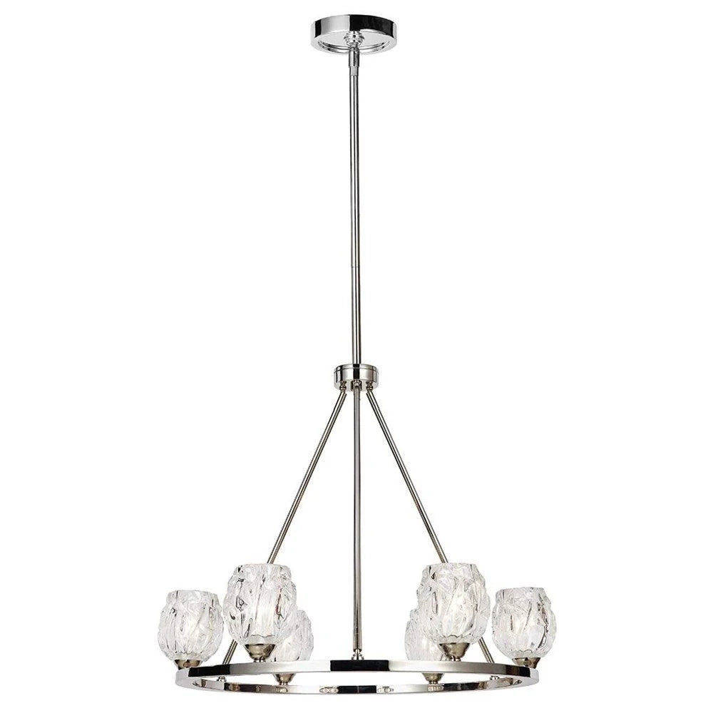 Rubin LED Chandelier 6Lt 18w Polished Nickel