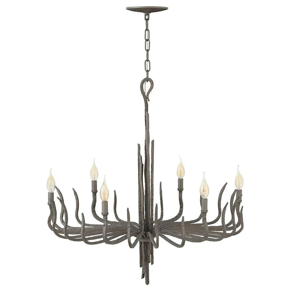 Spyre 6Lt Chandelier in Champagne Gold or Metallic Matte Bronze