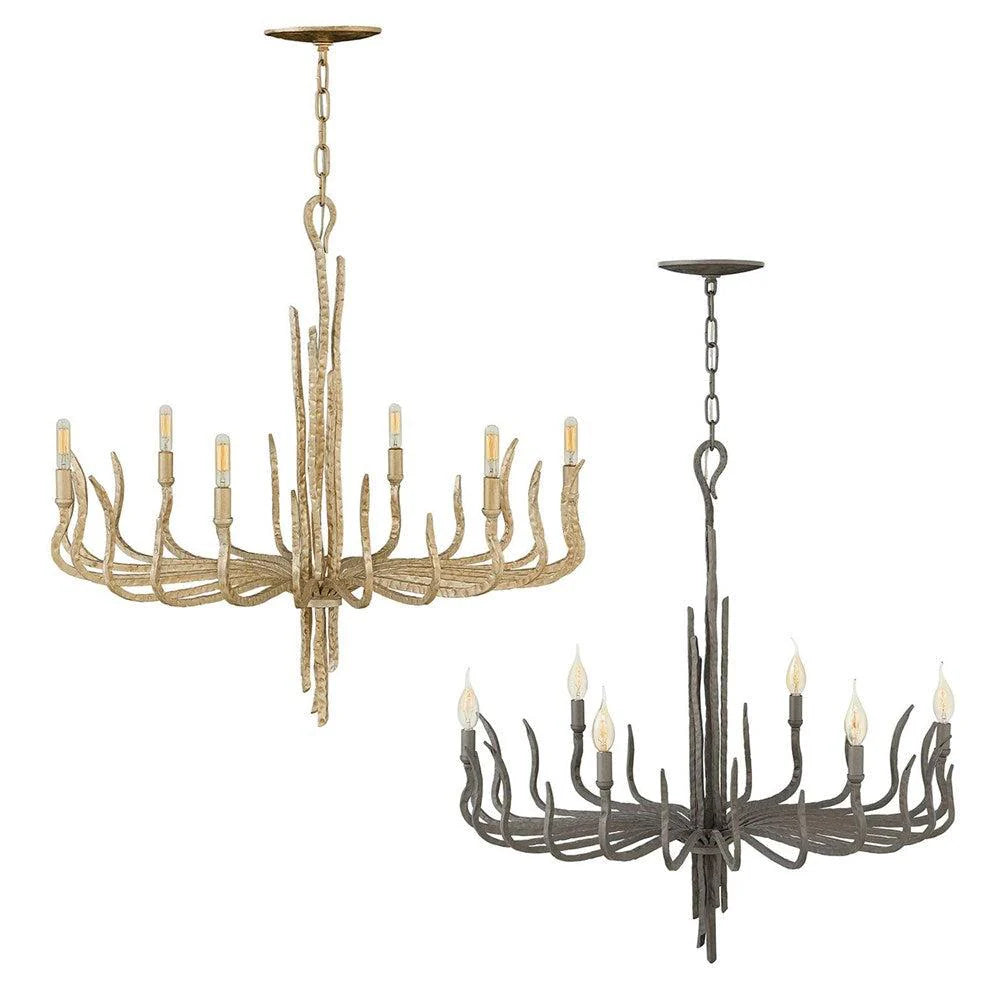 Spyre 6Lt Chandelier in Champagne Gold or Metallic Matte Bronze