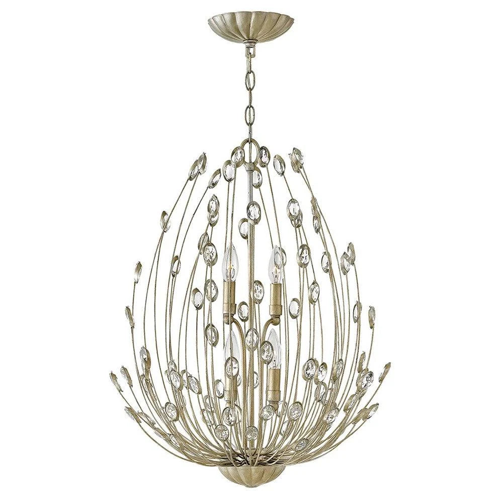 Tulah 4Lt Chandelier 2-Tier in Silver Leaf