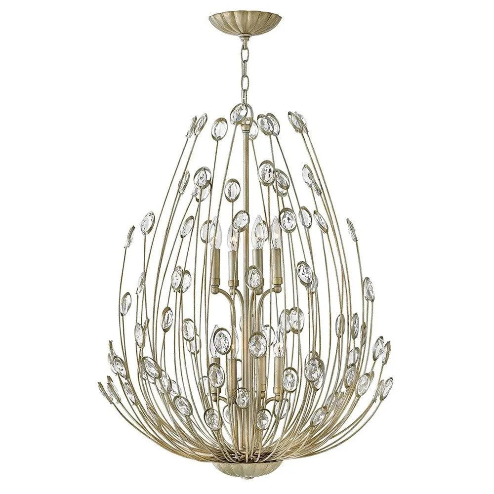 Tulah 8Lt Chandelier 2-Tier in Silver Leaf