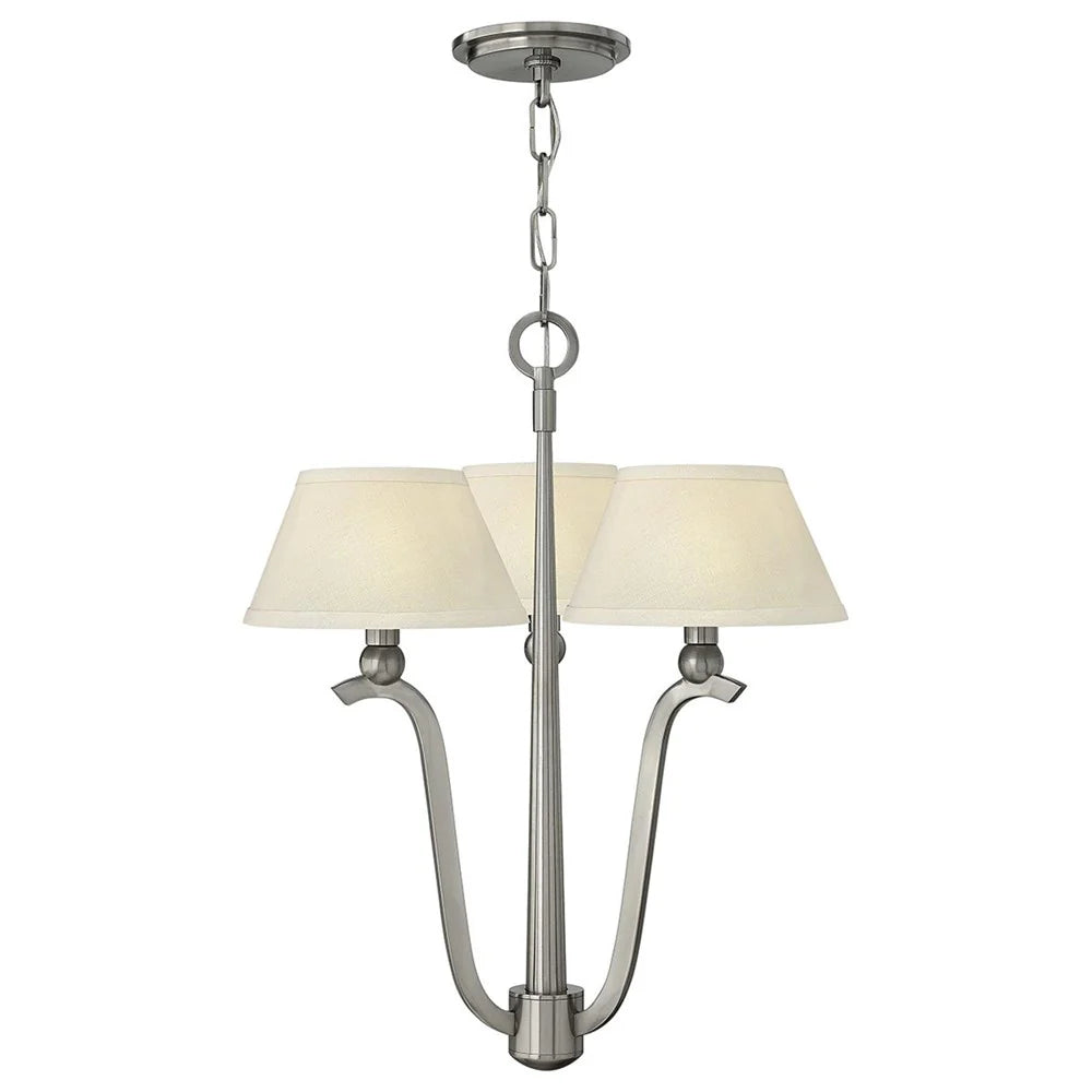 Whitney 3Lt Chandelier in Brushed Nickel