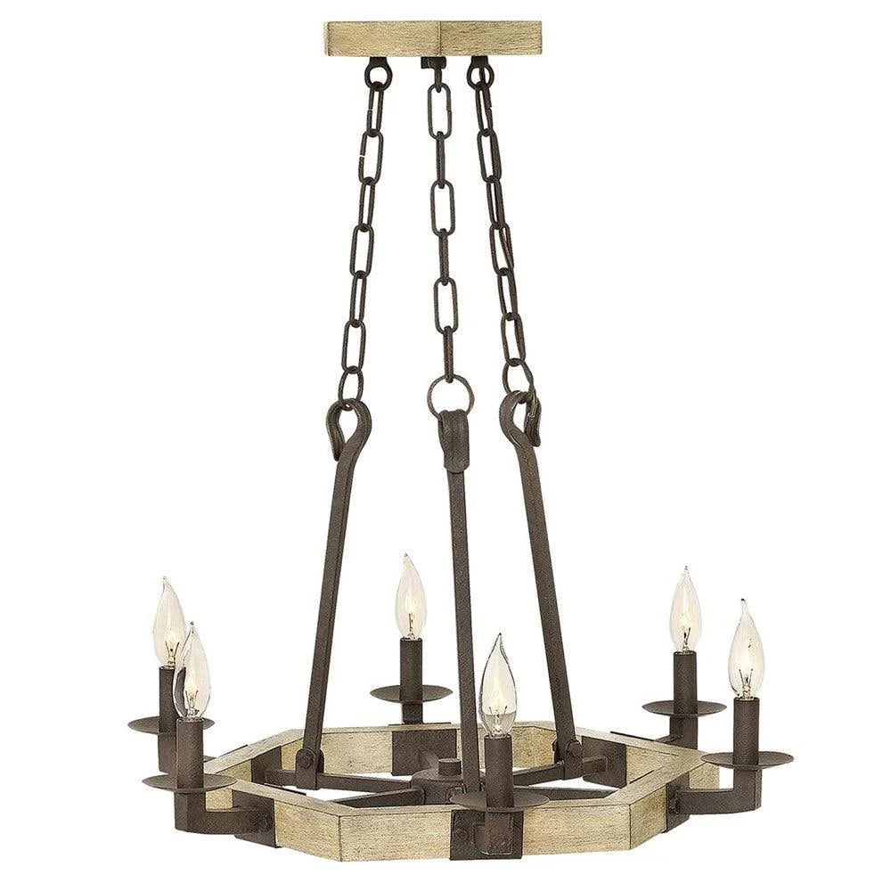 Wyatt 6Lt Chandelier in Iron Rust