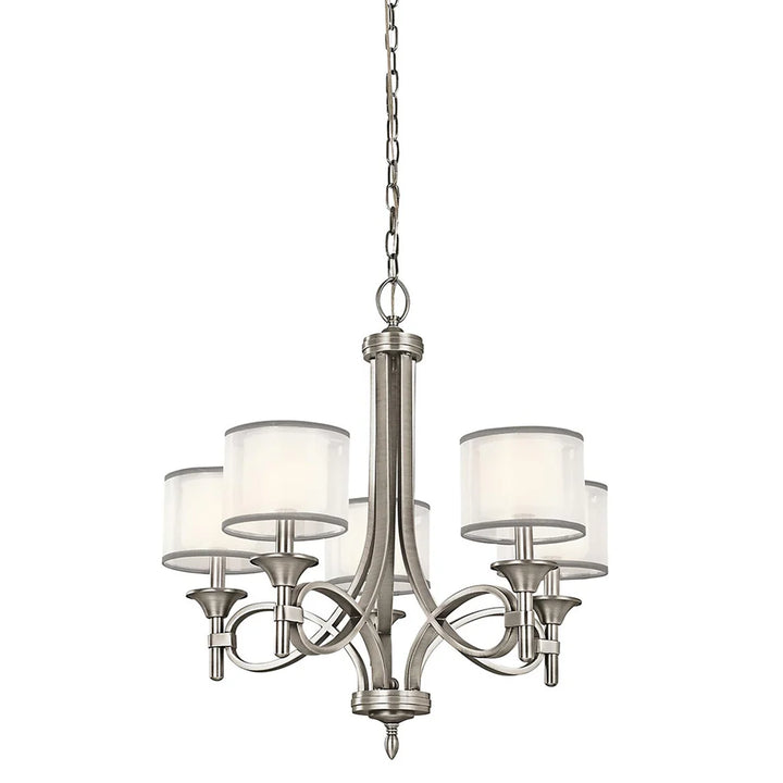 Lacey 5Lt/9Lt Chandelier E14 in Mission Bronze or Antique Pewter