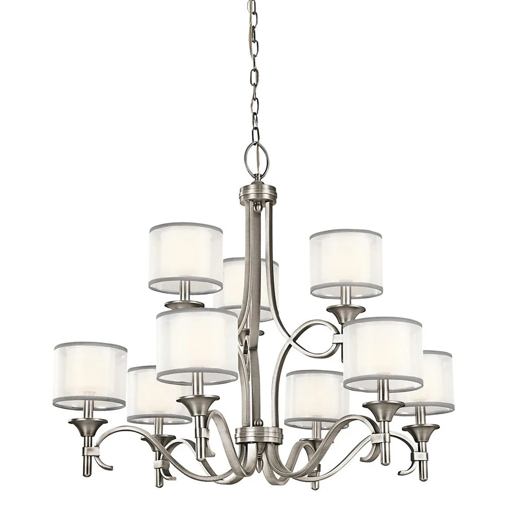 Lacey 5Lt/9Lt Chandelier E14 in Mission Bronze or Antique Pewter