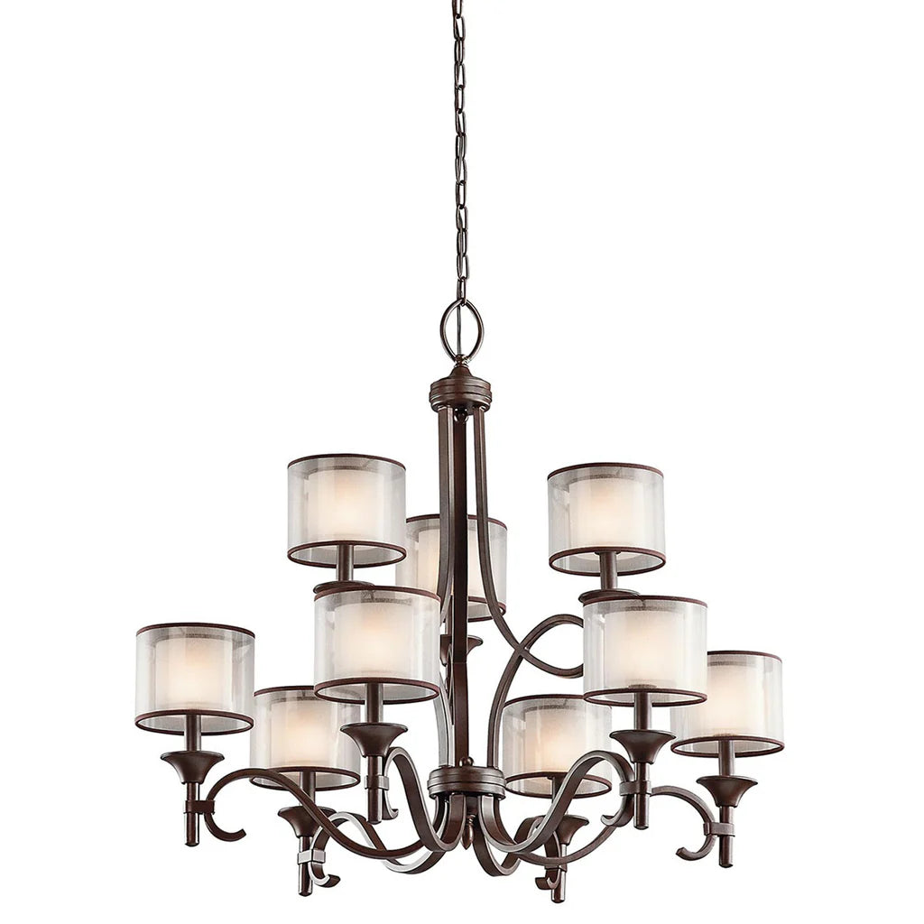 Lacey 5Lt/9Lt Chandelier E14 in Mission Bronze or Antique Pewter