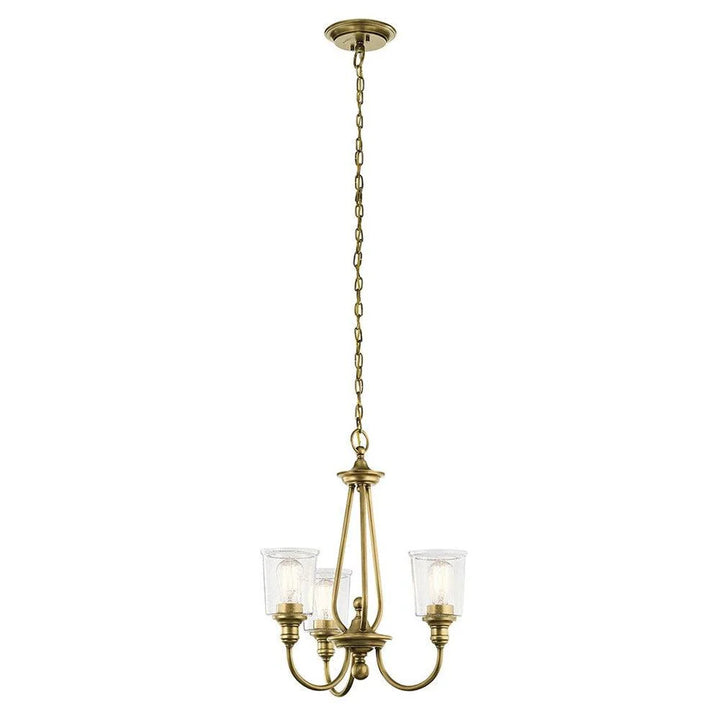 Waverly 3Lt Chandelier in Classic Pewter or Natural Brass