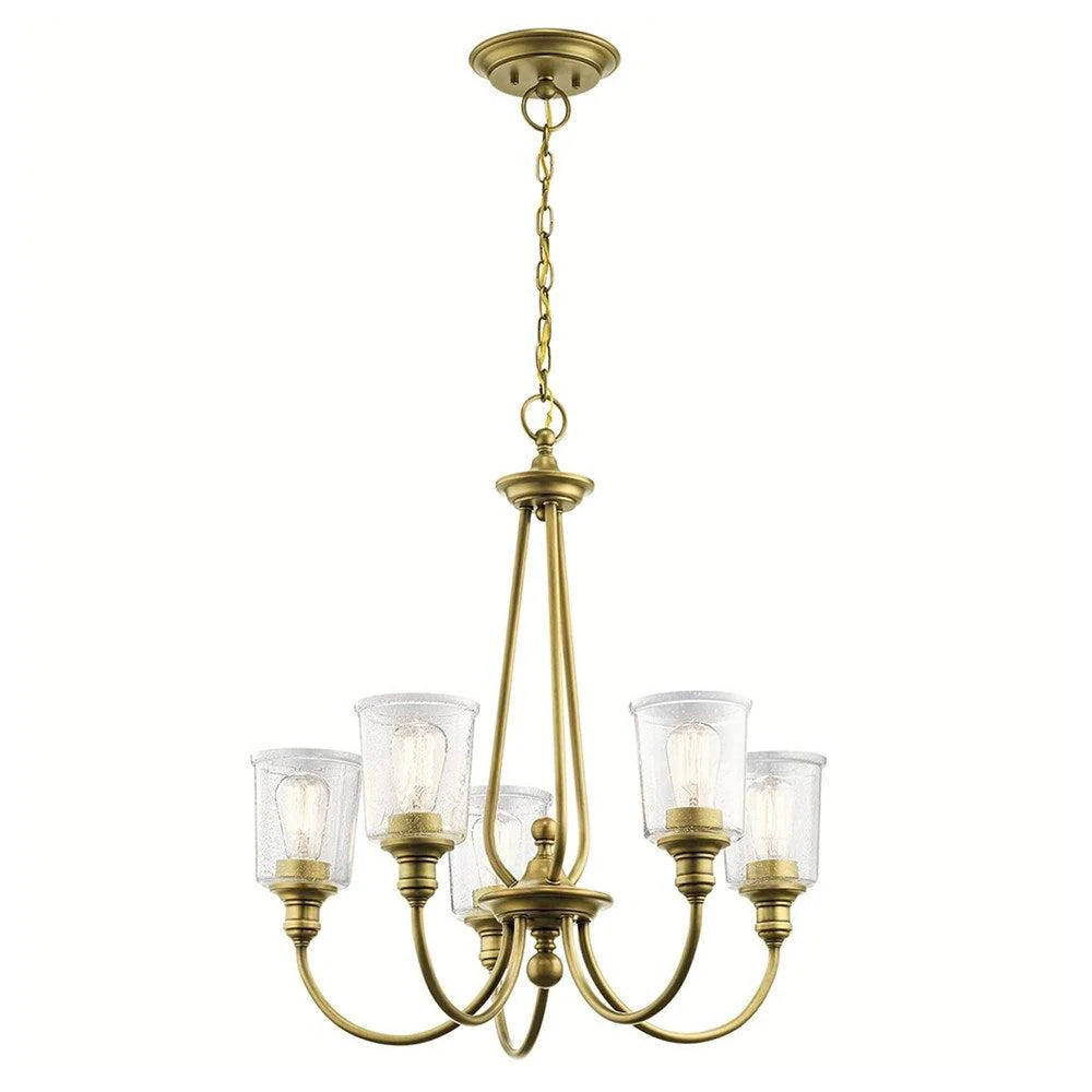 Waverly 5Lt Chandelier in Classic Pewter or Natural Brass