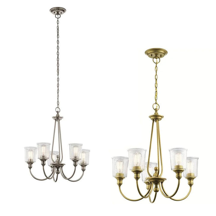 Waverly 5Lt Chandelier in Classic Pewter or Natural Brass