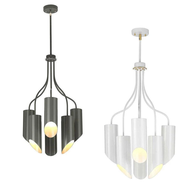 Quinto 6Lt Chandelier in Dark Grey or White