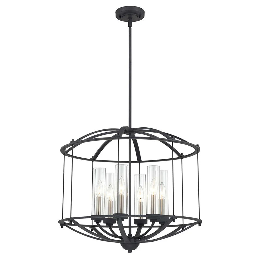 Troy 6Lt Chandelier in Royal Ebony