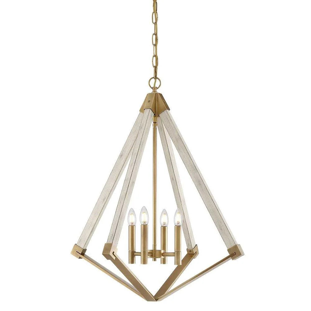 View Point 4Lt Chandelier Large in Weathered Brass