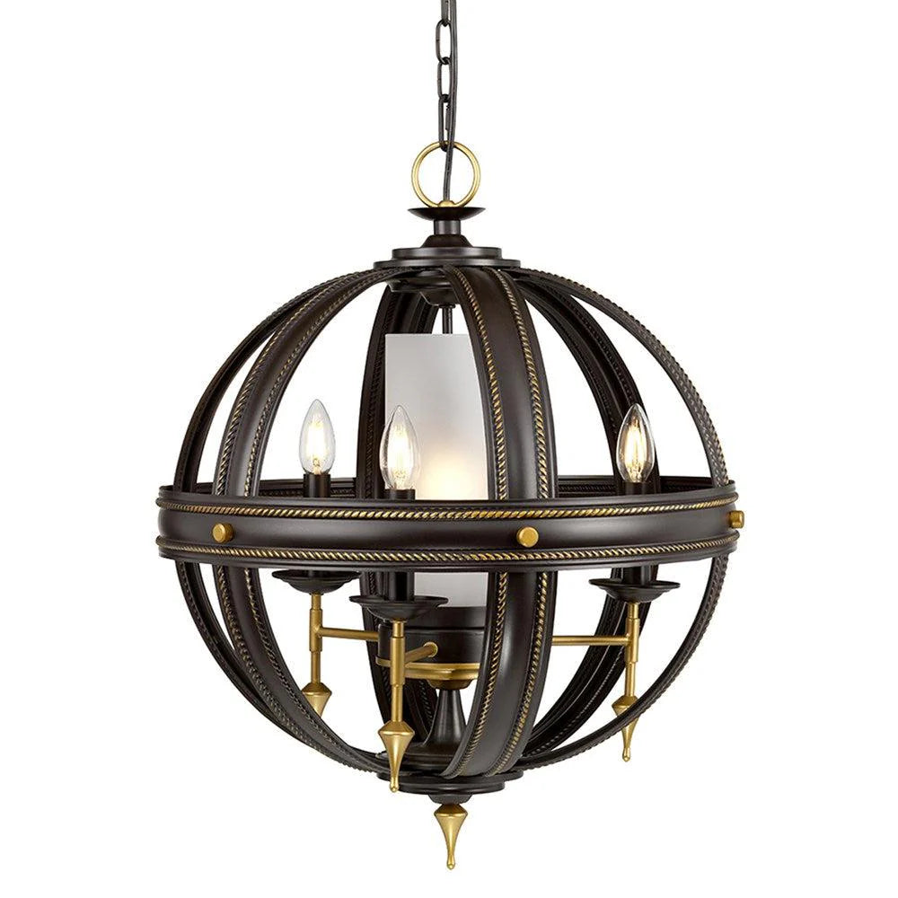 Regal 4Lt Chandelier in Oil Rubbed Bronze & Gold