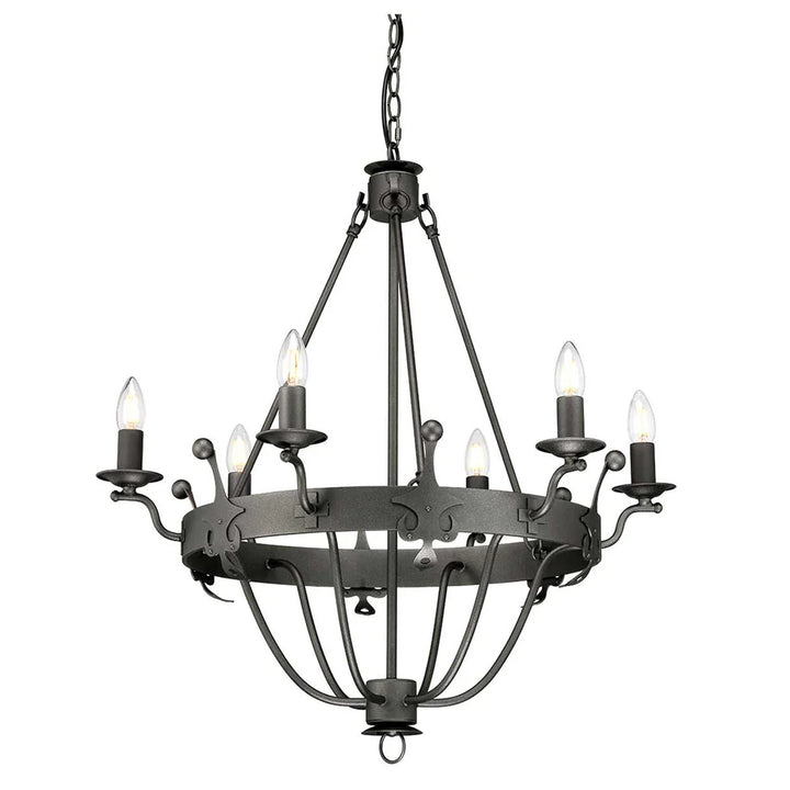 Windsor 6Lt Chandelier E14 in Gold Patina or Graphite