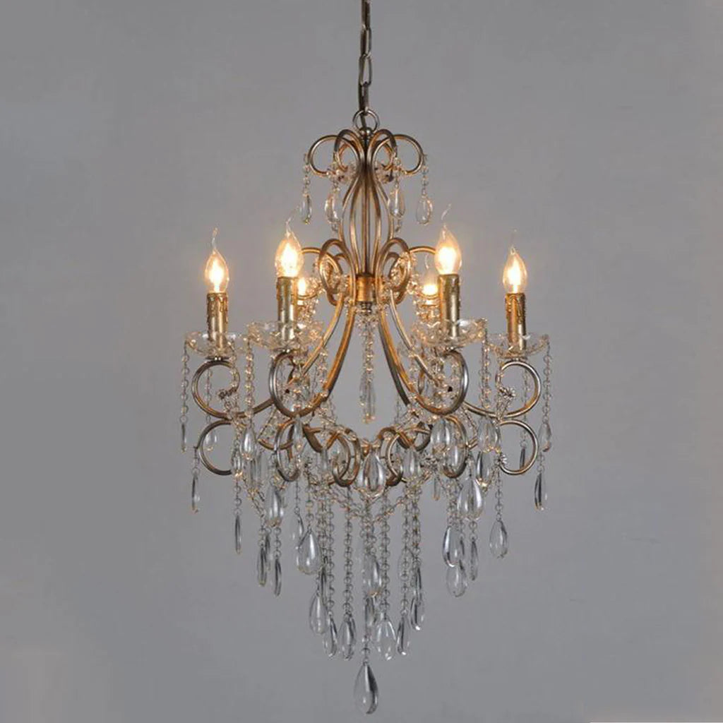 Raphael Chandelier 6x40w E14 in Antique Silver