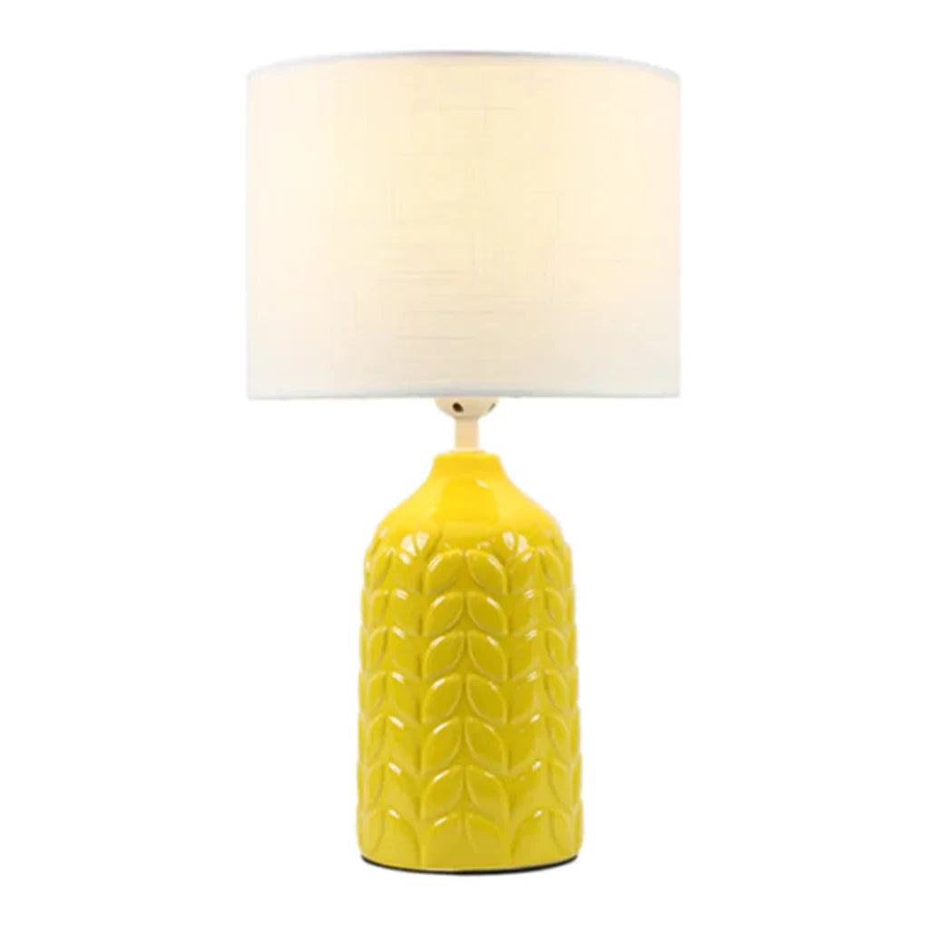 Ellie Vibrant Ceramic Table Lamp – Blue, Green, or Yellow