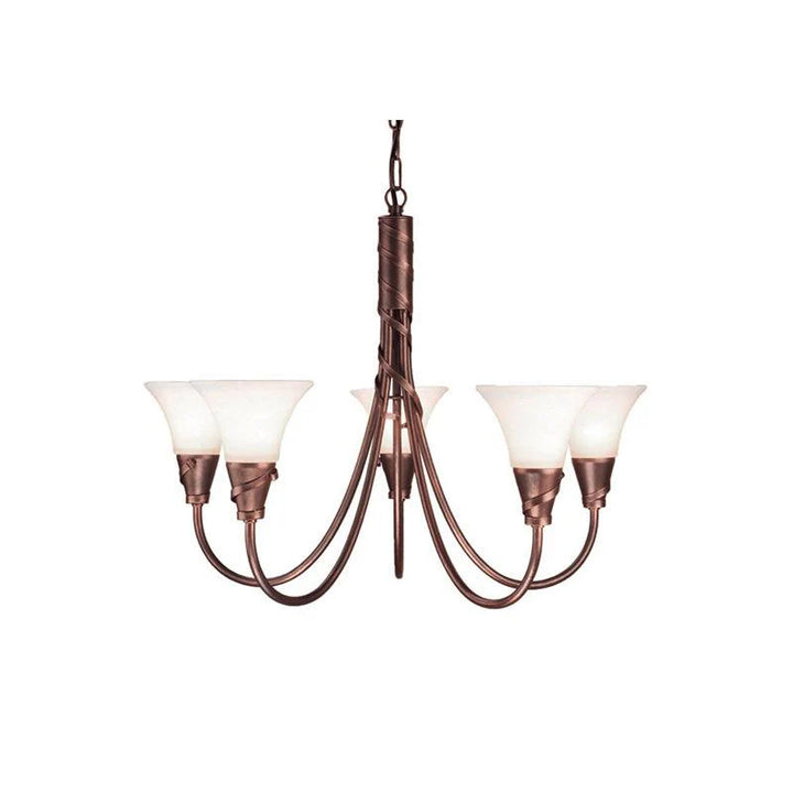 Emily 3Lt/5Lt Chandelier E14 in Copper Patina and Ivory/Gold Elstead Lighting - ELS.EM3, ELS.EM5