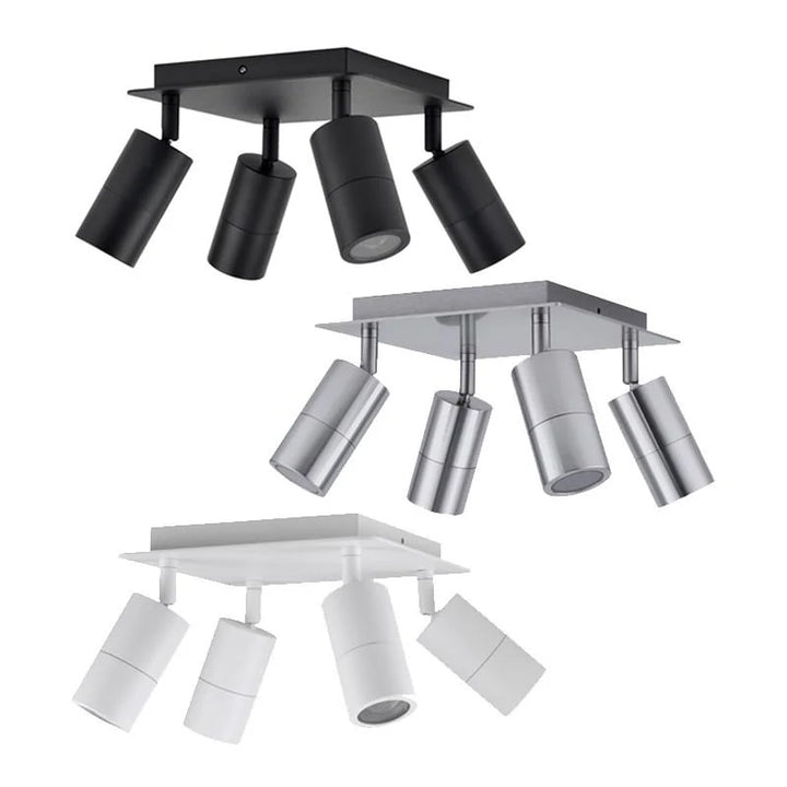 Exterior Adj. Wall Light 4Lt Bar Square GU10 in Black/Titanium/White CLA Lighting - PL-PG4SQBL, PL-PG4SQT, PL-PG4SQWH