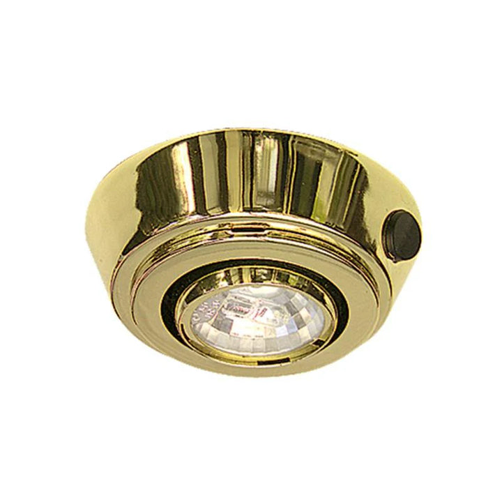 Eyeball Surface Mount Switch Cabinet Light 20w in White/Brass Superlux Lighting - SVU-21DR