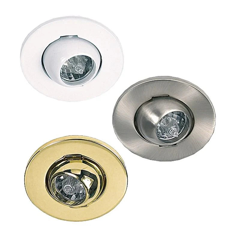 Eyeball Tiltable Cabinet Light 20w G4 in White/Satin Chrome/Brass Superlux Lighting - SVU-365