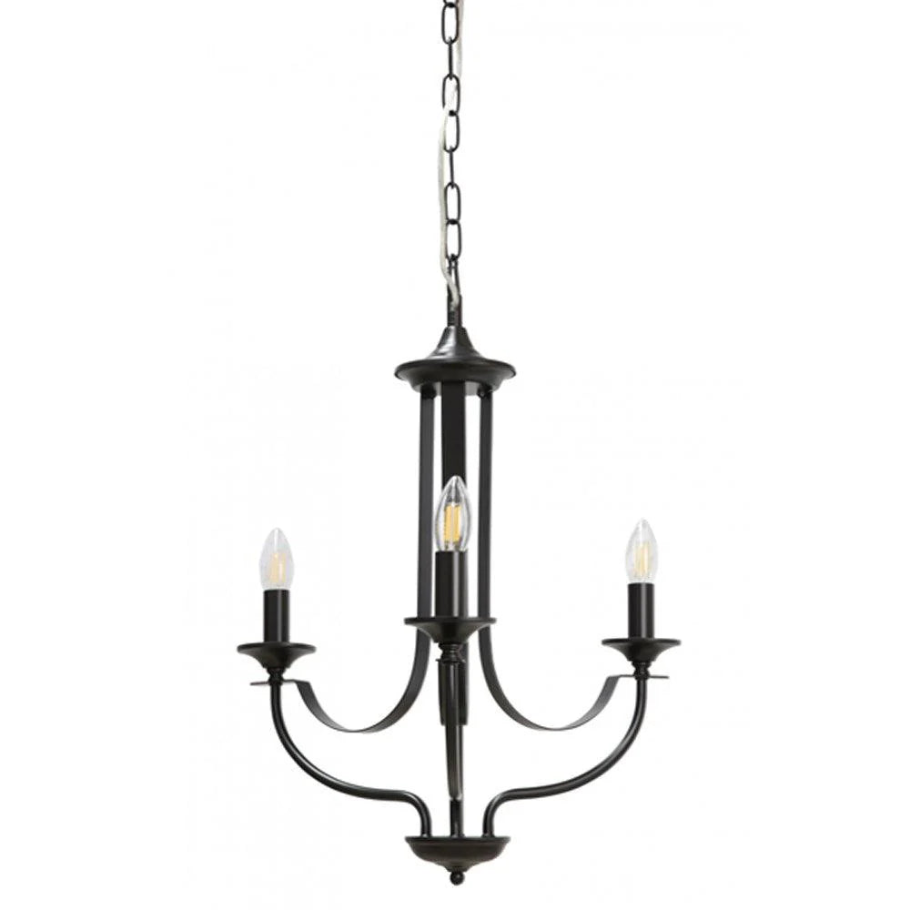 Hoodshire Chandelier 3Lt in Black/Bronze/Chrome/Satin Chrome