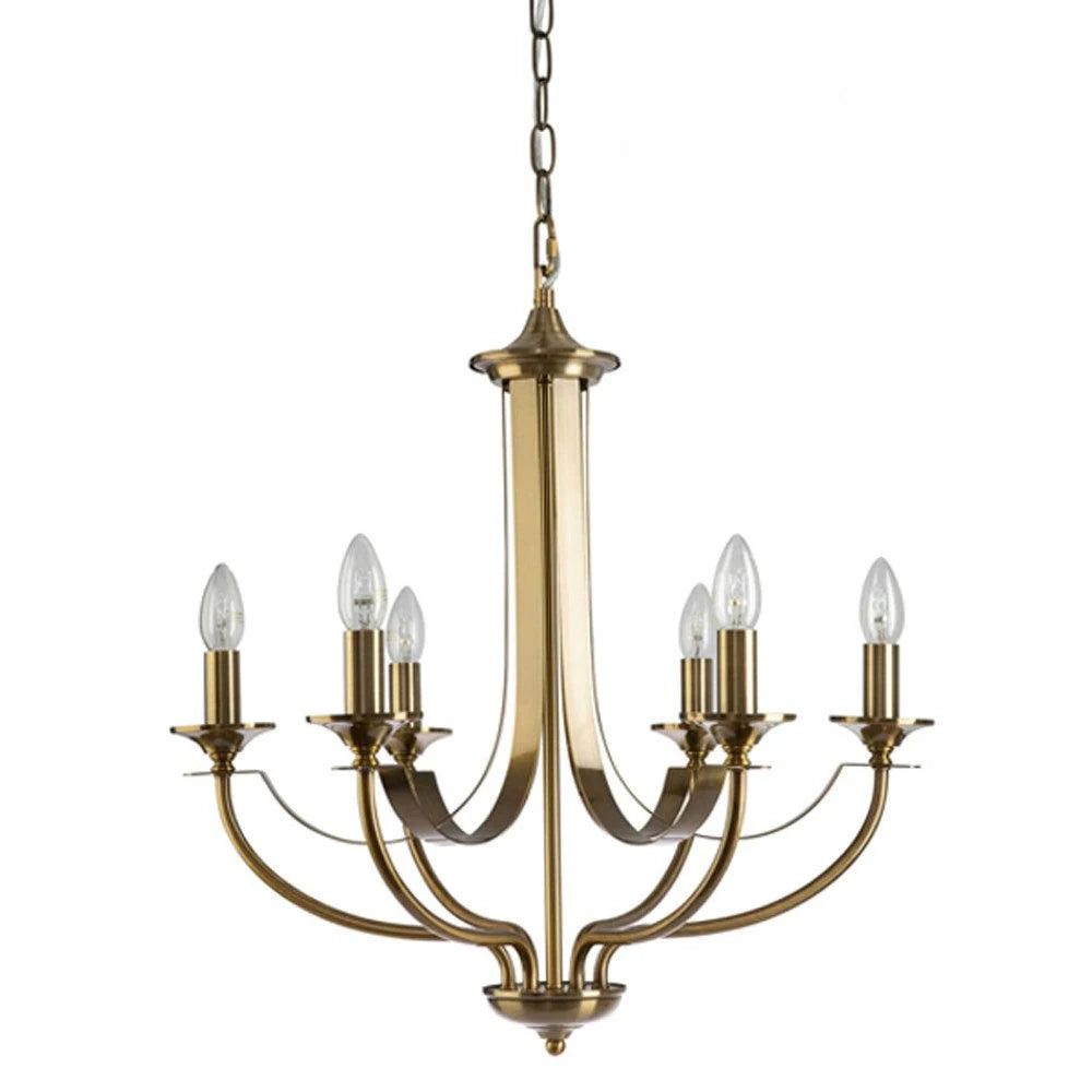 Hoodshire Chandelier 6Lt in Black/Bronze/Chrome/Satin Chrome